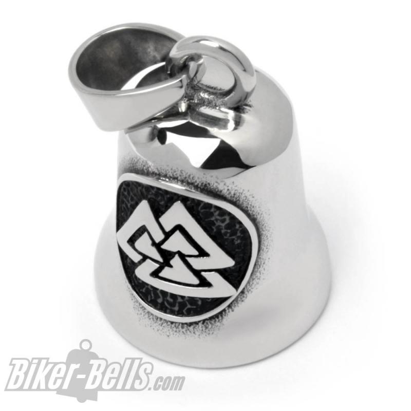 Valknut Wikinger Biker-Bell aus Edelstahl Motorrad Glücksglöckchen Ride Bell